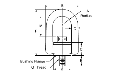 Heavy Duty Hoist Rings Drawing